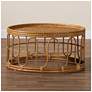7_bali & pari Phoenix Modern Bohemian Light Honey Rattan Coffee Table more views