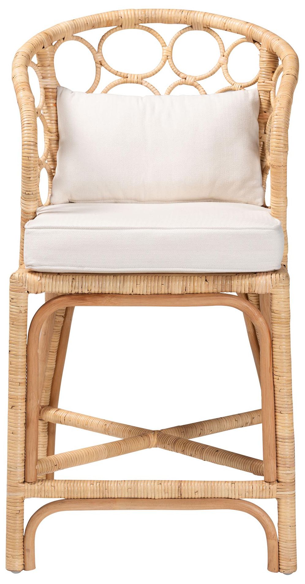Image 3 bali & pari Prisca Natural Rattan Counter Stool with Removable Cushions more views