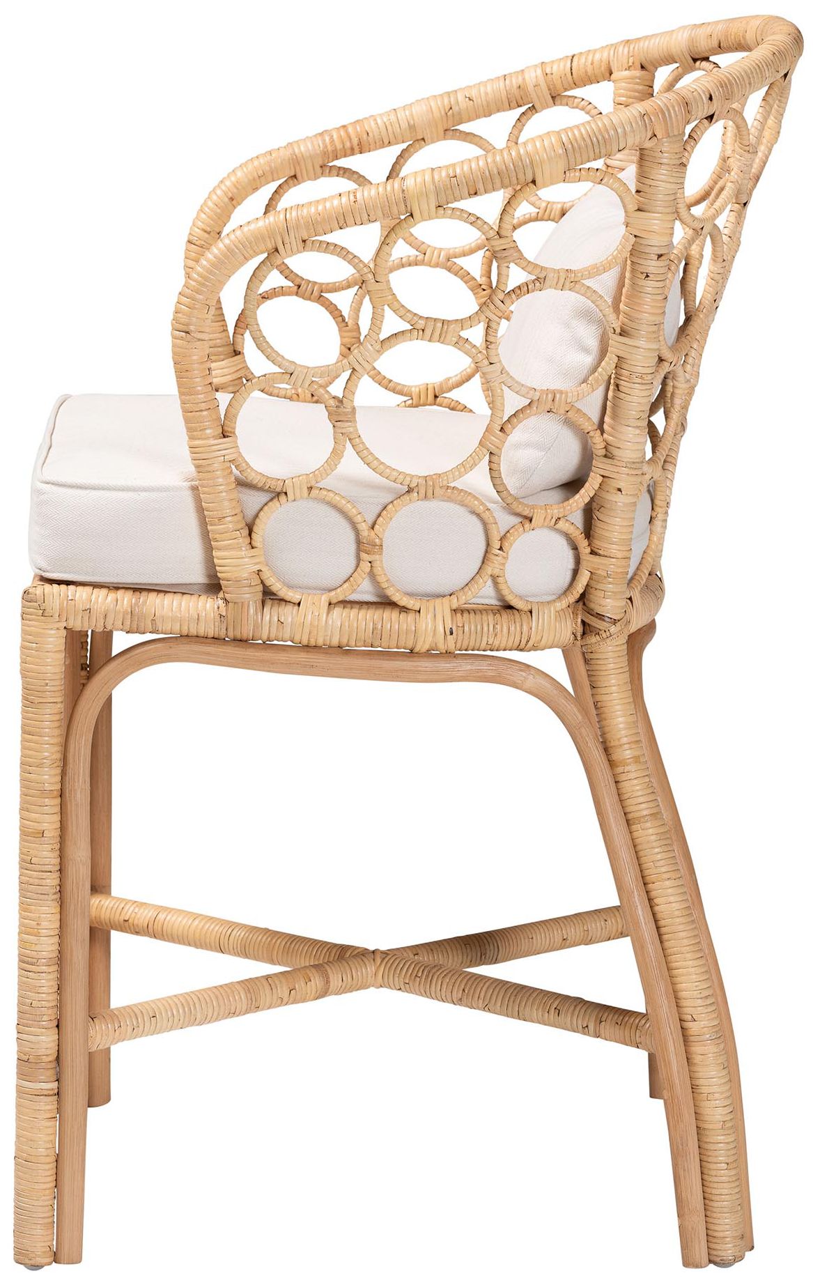 Image 4 bali & pari Prisca Natural Rattan Counter Stool with Removable Cushions more views