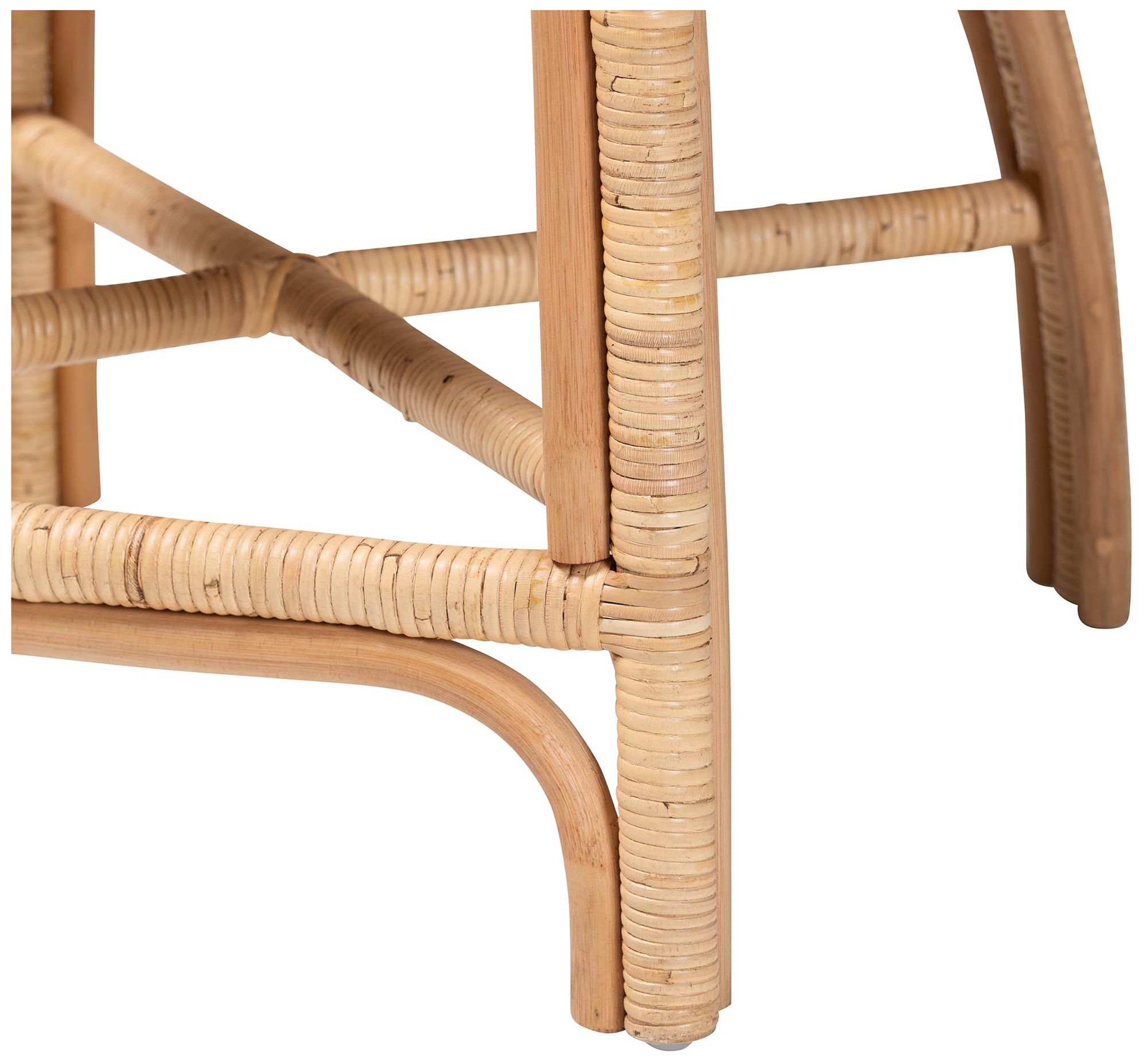 Image 7 bali & pari Prisca Natural Rattan Counter Stool with Removable Cushions more views