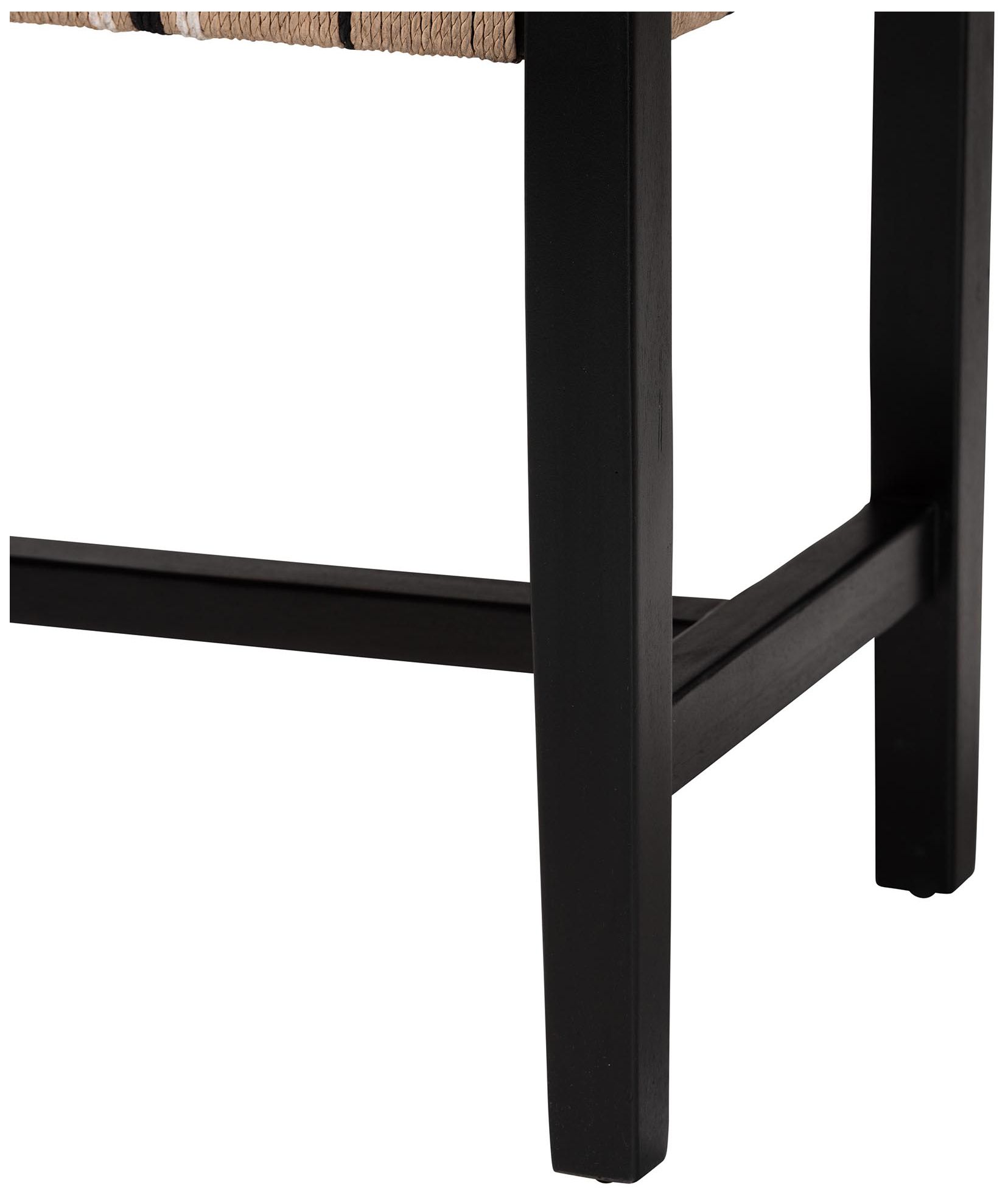 Image 5 bali & pari Prita Woven Paper Loom Bench with Mahogany Wood Frame - Black more views