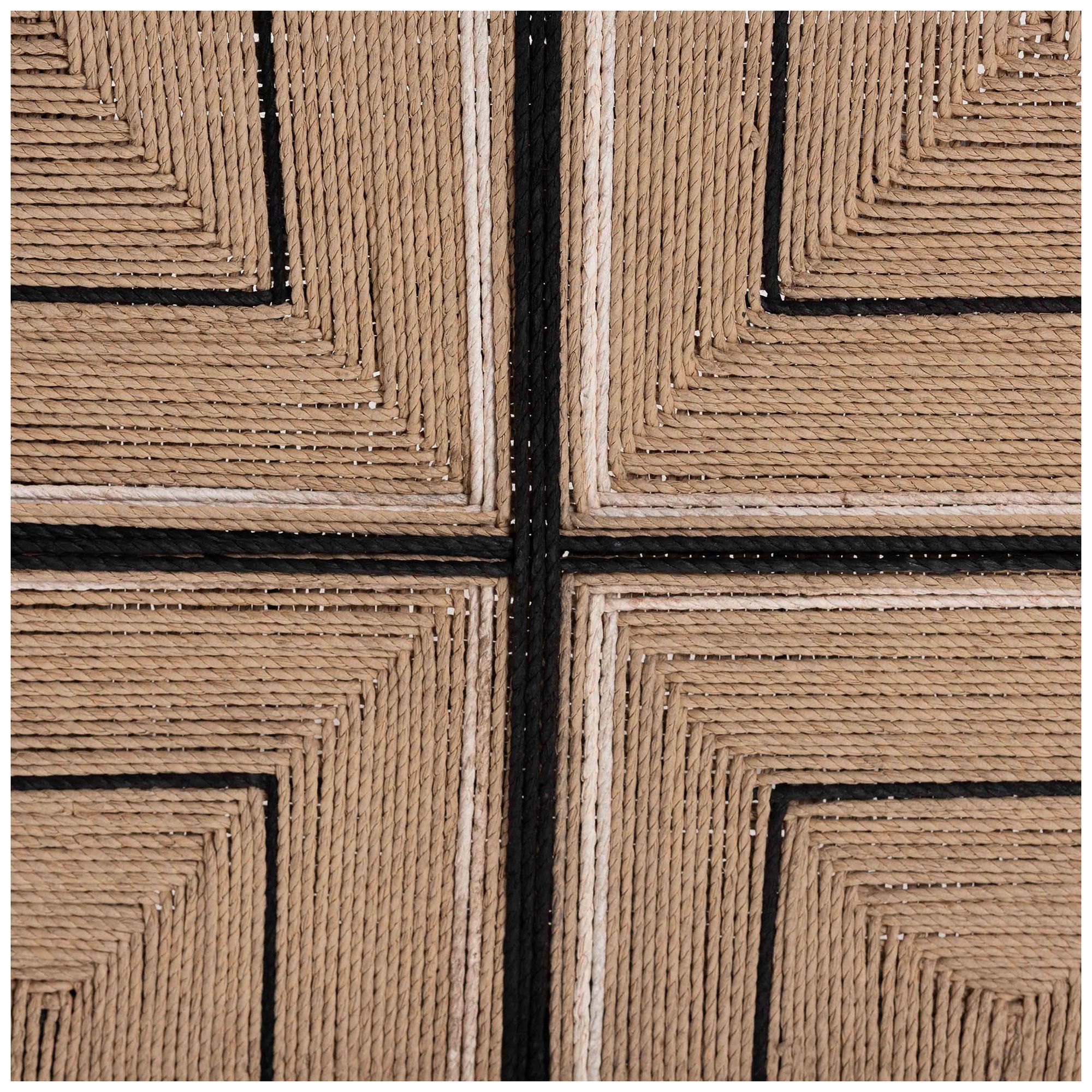 Image 6 bali & pari Prita Woven Paper Loom Bench with Mahogany Wood Frame - Black more views