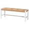 bali & pari Prita Woven Paper Loom Bench with Mahogany Wood Frame - White