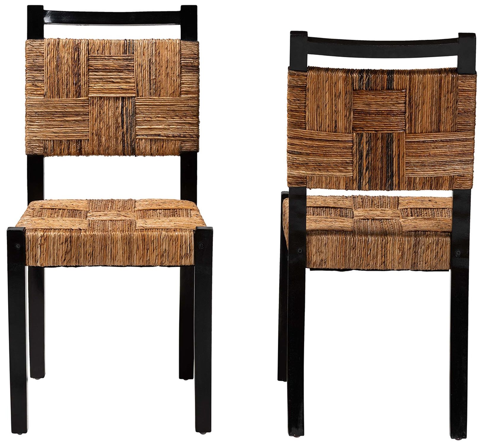 Image 3 bali & pari Raniya Handwoven Seagrass Dining Chair Set of 2 more views