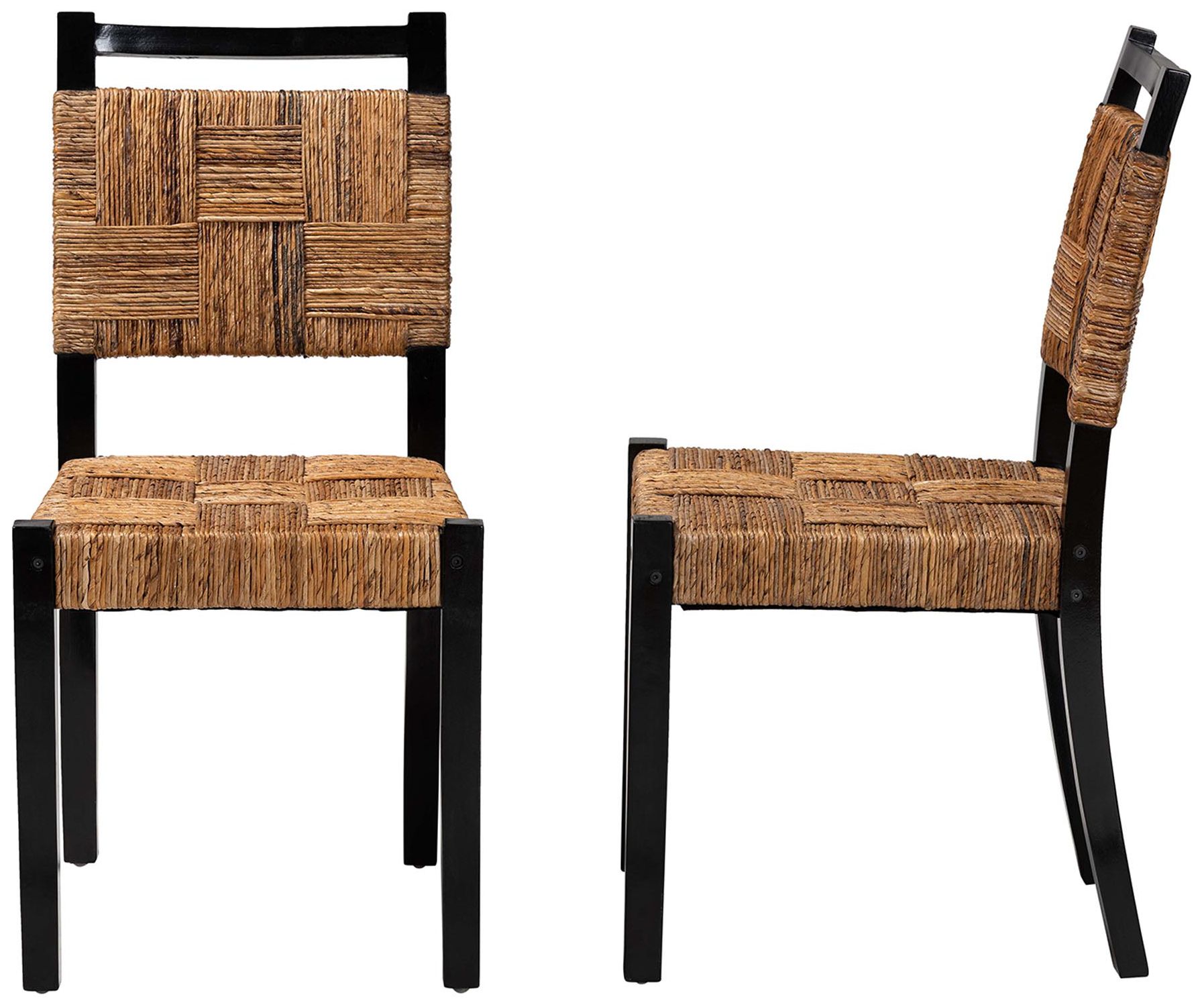 Image 4 bali & pari Raniya Handwoven Seagrass Dining Chair Set of 2 more views