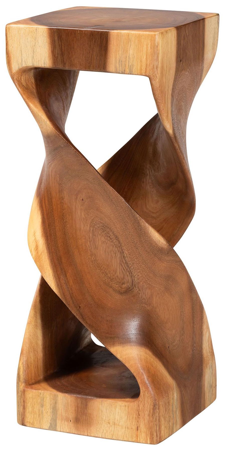 Image 2 bali & pari Rapha Suar Wood Accent Table - Sculptural Pedestal