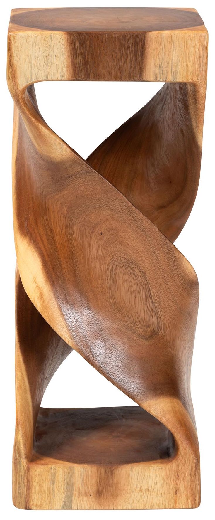 Image 3 bali & pari Rapha Suar Wood Accent Table - Sculptural Pedestal more views
