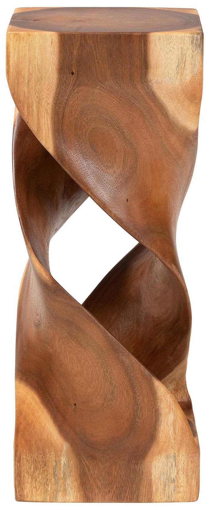 Image 4 bali & pari Rapha Suar Wood Accent Table - Sculptural Pedestal more views