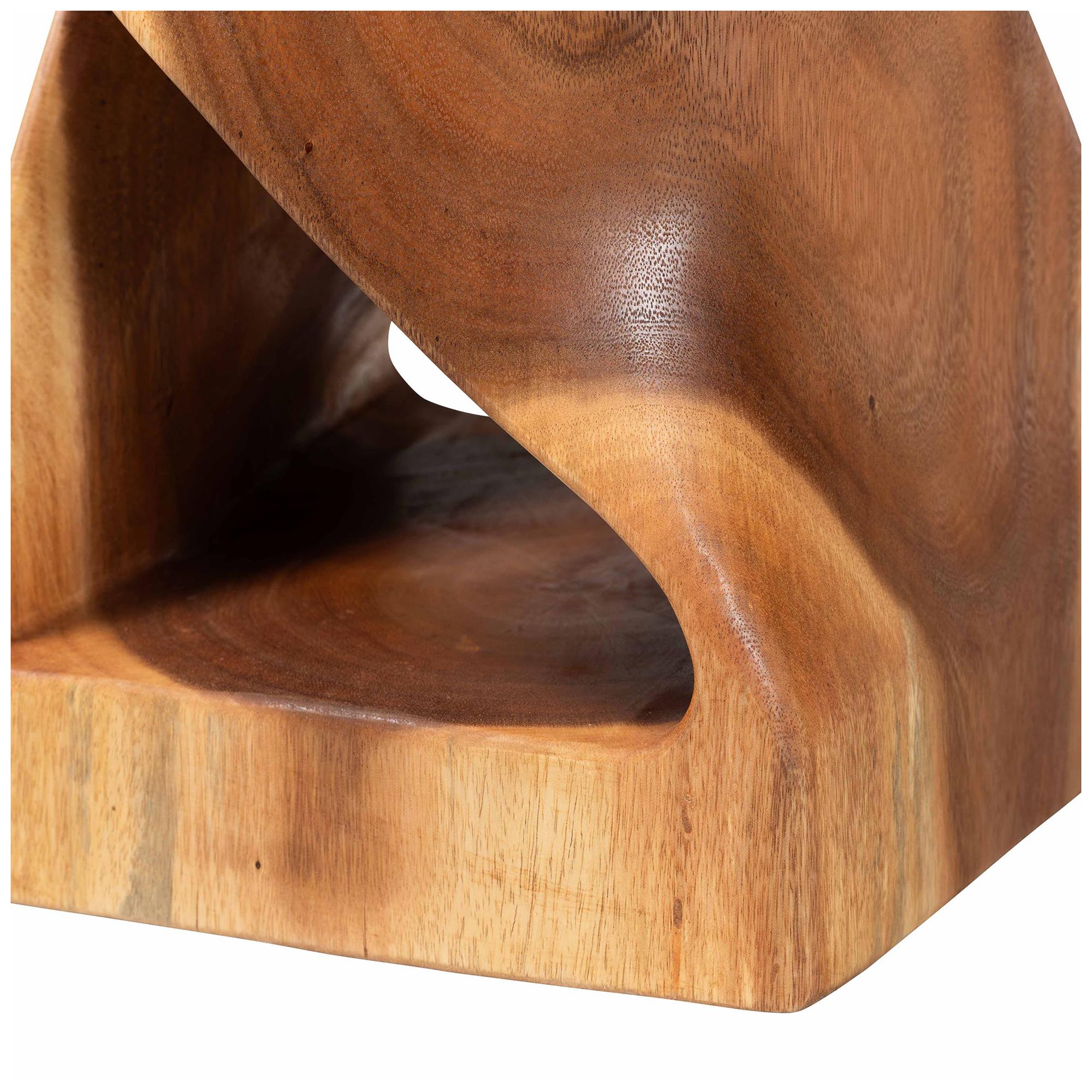 Image 5 bali & pari Rapha Suar Wood Accent Table - Sculptural Pedestal more views