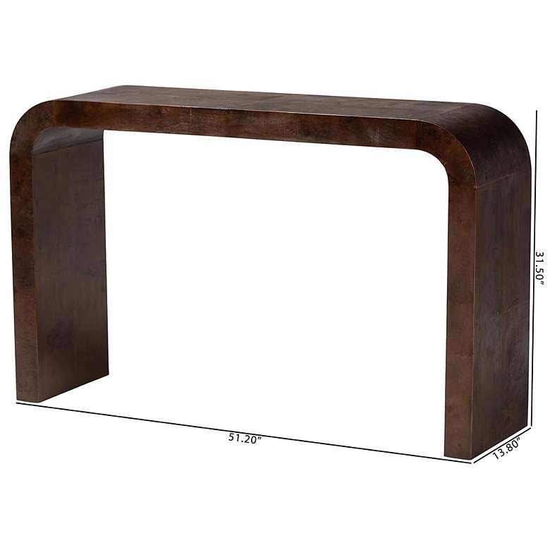 Image 7 bali & pari Revelle Real Burl Wood Console Table in Dark Walnut Brown more views