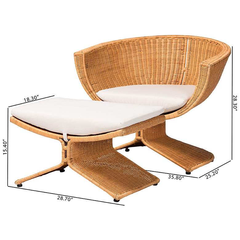 Image 7 bali & pari Reya Natural Rattan 2-Piece Living Room Set - Accent Seating more views