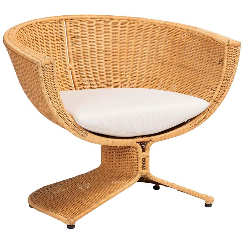 Image 2 bali & pari Reya Natural Rattan Lounge Chair - Wicker Accent Seating