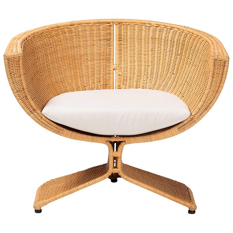 Image 3 bali & pari Reya Natural Rattan Lounge Chair - Wicker Accent Seating more views