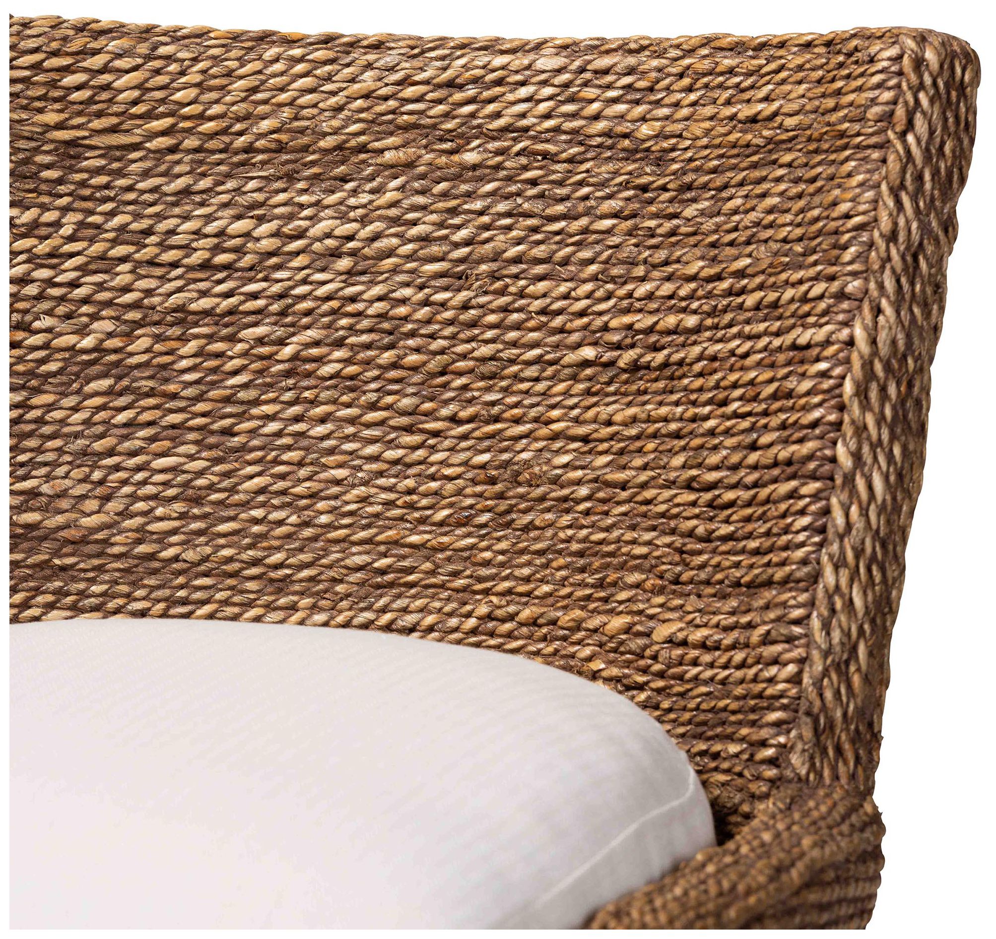 bali & pari Ridley Seagrass Counter Stool with Mahogany Wood, Brown Wash