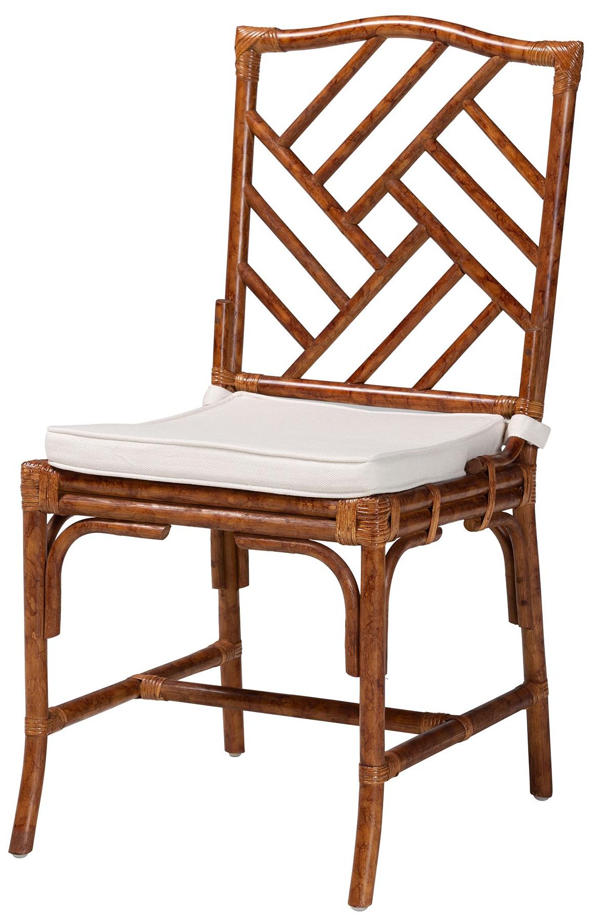 Image 2 bali & pari Rio Marbled Tortoise Rattan Dining Chair with Removable Cushion