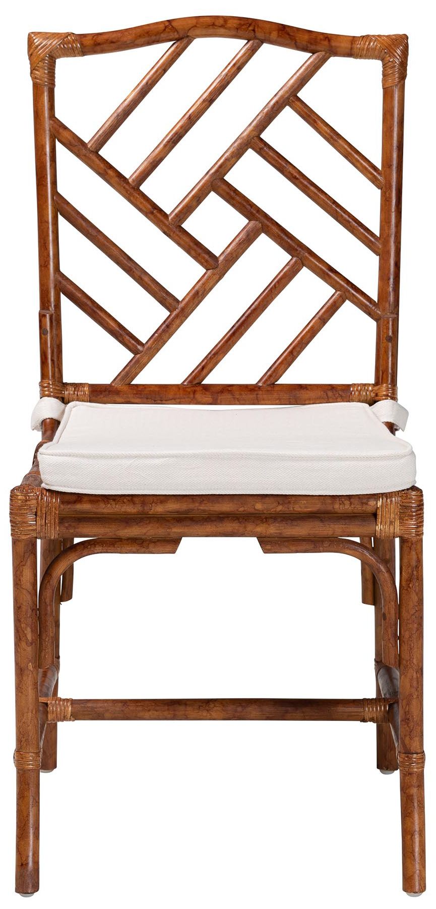Image 3 bali & pari Rio Marbled Tortoise Rattan Dining Chair with Removable Cushion more views