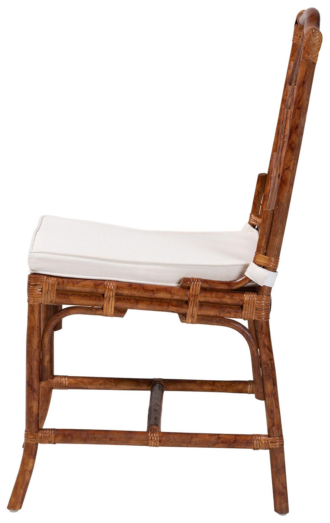 Image 4 bali & pari Rio Marbled Tortoise Rattan Dining Chair with Removable Cushion more views