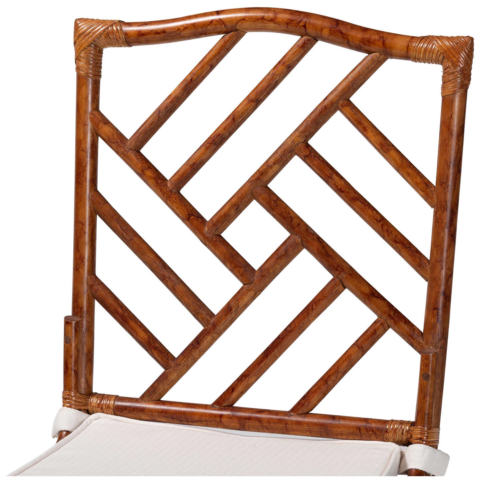 Image 6 bali & pari Rio Marbled Tortoise Rattan Dining Chair with Removable Cushion more views