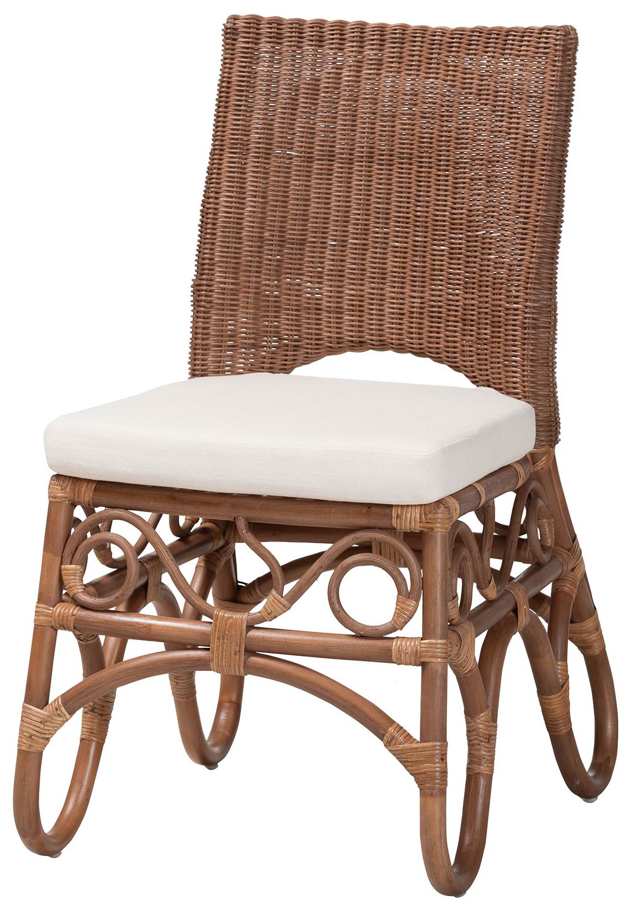 Image 2 bali & pari Rivan Natural Rattan Dining Chair - Wicker Accent Chair