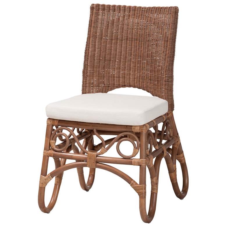 Image 2 bali & pari Rivan Natural Rattan Dining Chair - Wicker Accent Chair