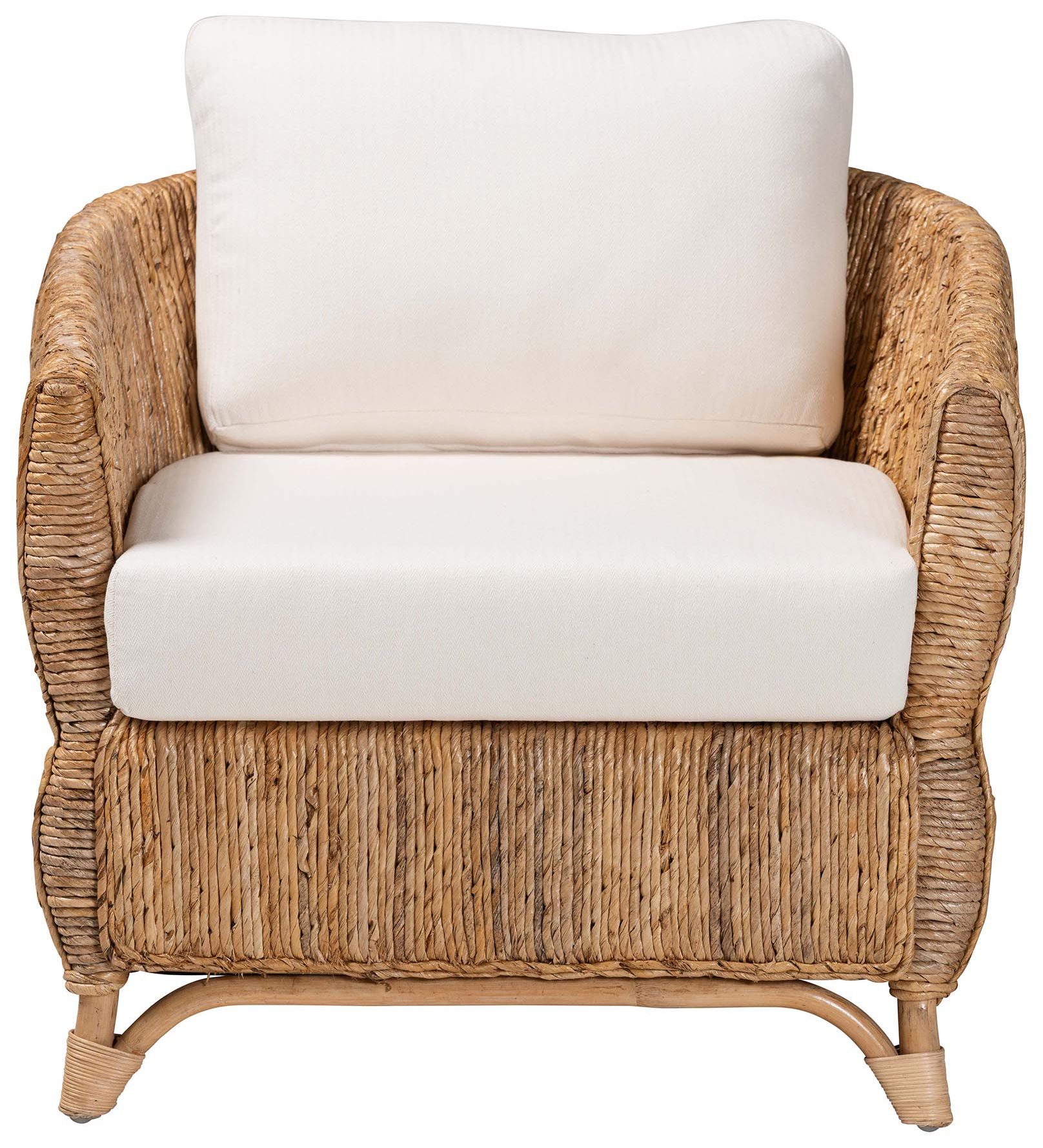 Image 3 bali & pari Roma Rattan and Seagrass Armchair with Cushions - Handwoven more views