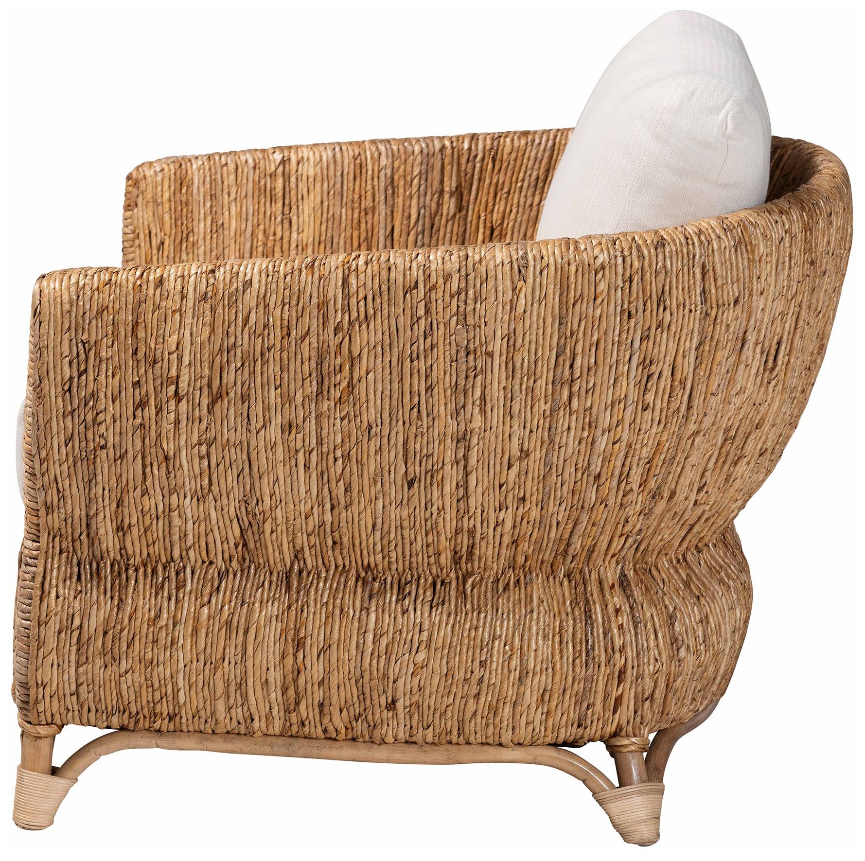 Image 4 bali & pari Roma Rattan and Seagrass Armchair with Cushions - Handwoven more views