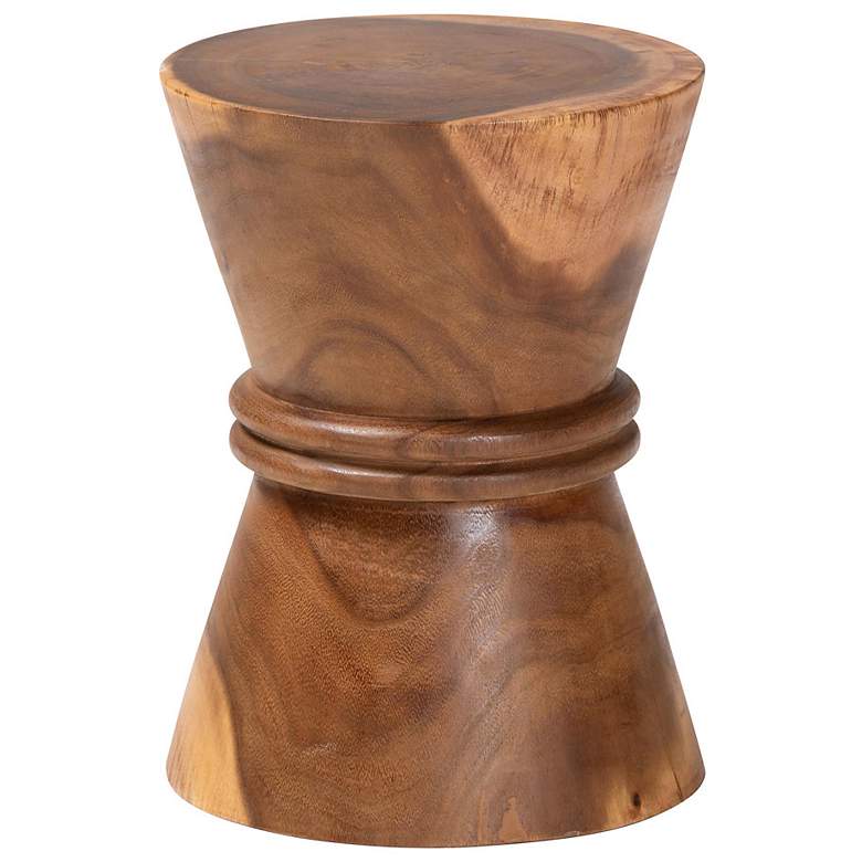 Image 3 bali & pari Samira Solid Suar Wood Side Table - Handcrafted End Table more views