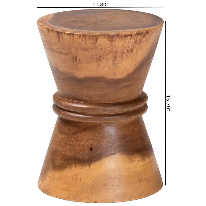 Image 7 bali & pari Samira Solid Suar Wood Side Table - Handcrafted End Table more views
