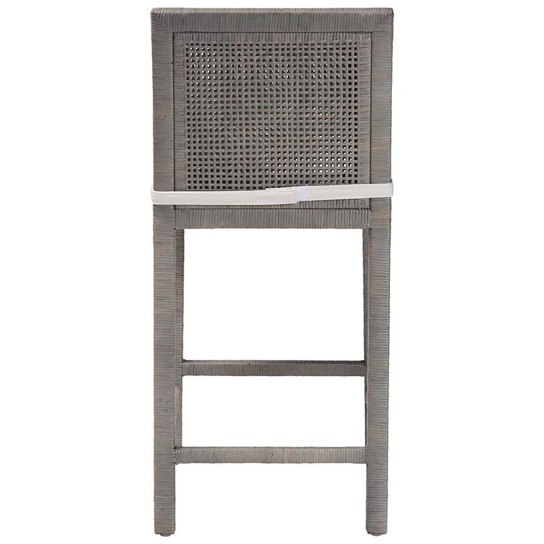 Image 5 bali & pari Sofia French Gray Rattan Counter Stool with Cushion more views
