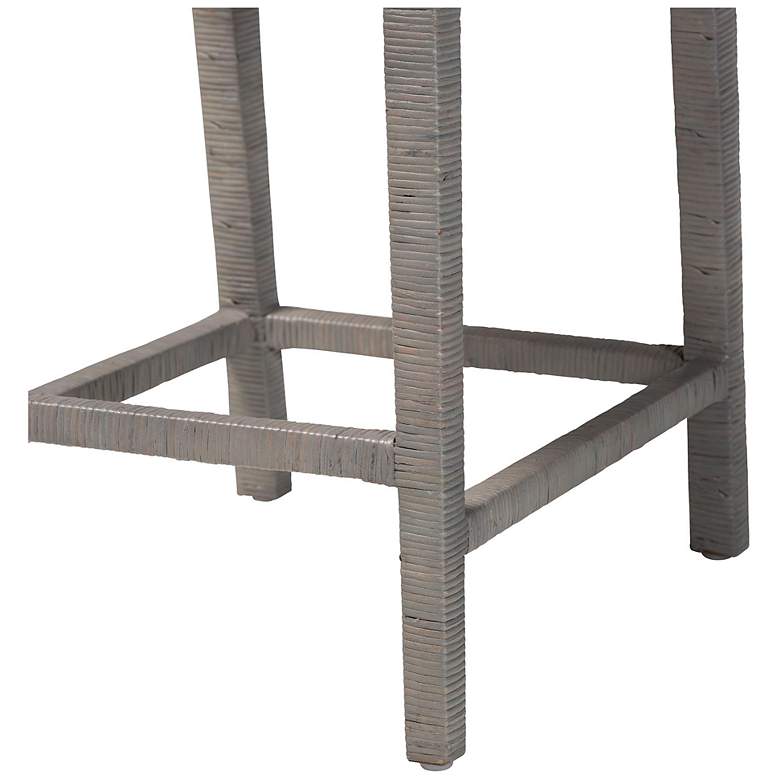 Image 7 bali & pari Sofia French Gray Rattan Counter Stool with Cushion more views