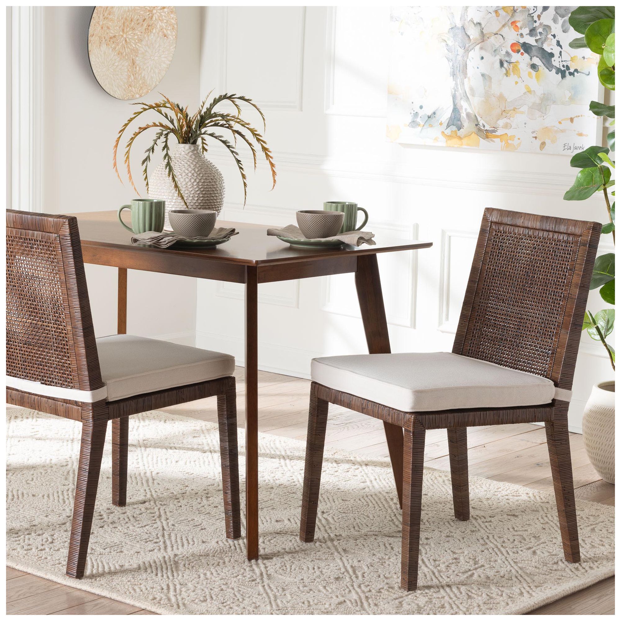 Image 2 bali & pari Sofia Rattan Dining Chair with Cushion,  Antique Coffee more views
