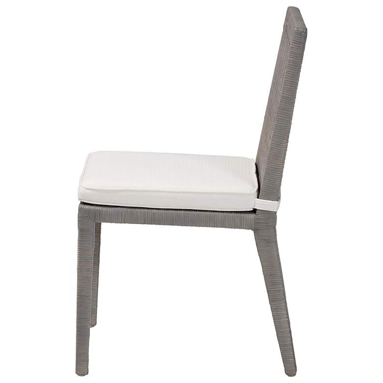 Image 4 bali & pari Sofia Rattan Handwoven Wicker Grey Dining Chair with Cushion more views