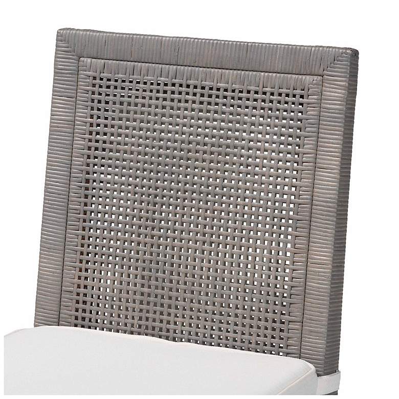 Image 6 bali & pari Sofia Rattan Handwoven Wicker Grey Dining Chair with Cushion more views