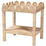 2_bali & pari Sumana Bohemian Scallop Natural Rattan and Mahogany Side Table