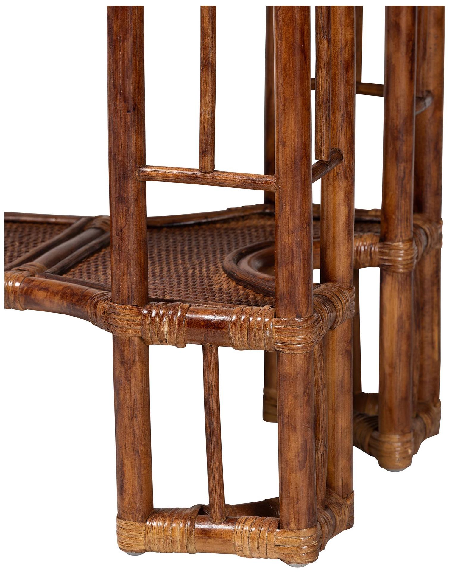 Image 5 bali & pari Tahlia Marbled Tortoise Natural Rattan Console Table more views