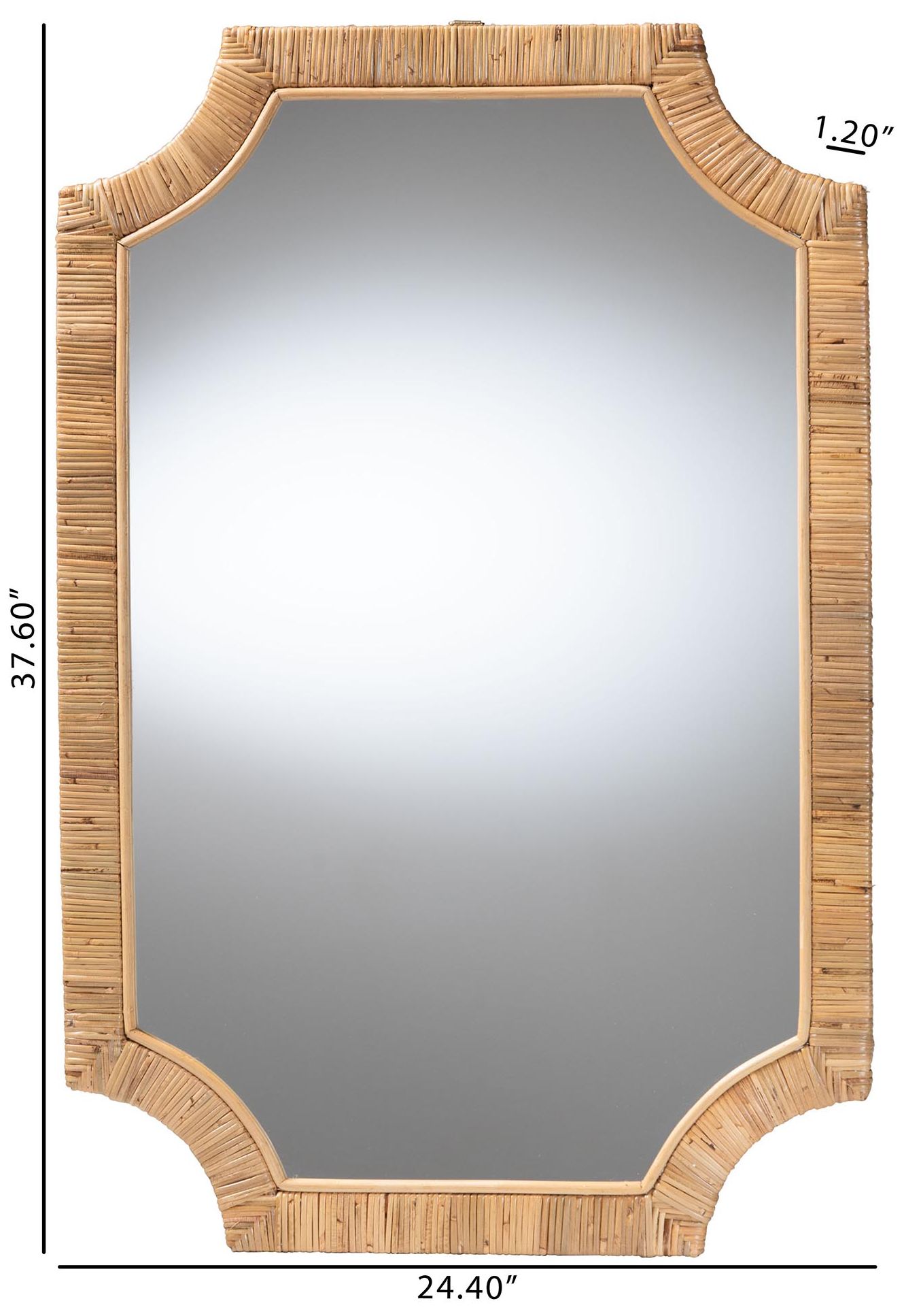 Image 4 bali & pari Thiago Rattan Wall Mirror, Rectangle Mirror more views