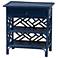 bali & pari Tiaret Blue Natural Rattan Nightstand with Drawer and Shelves