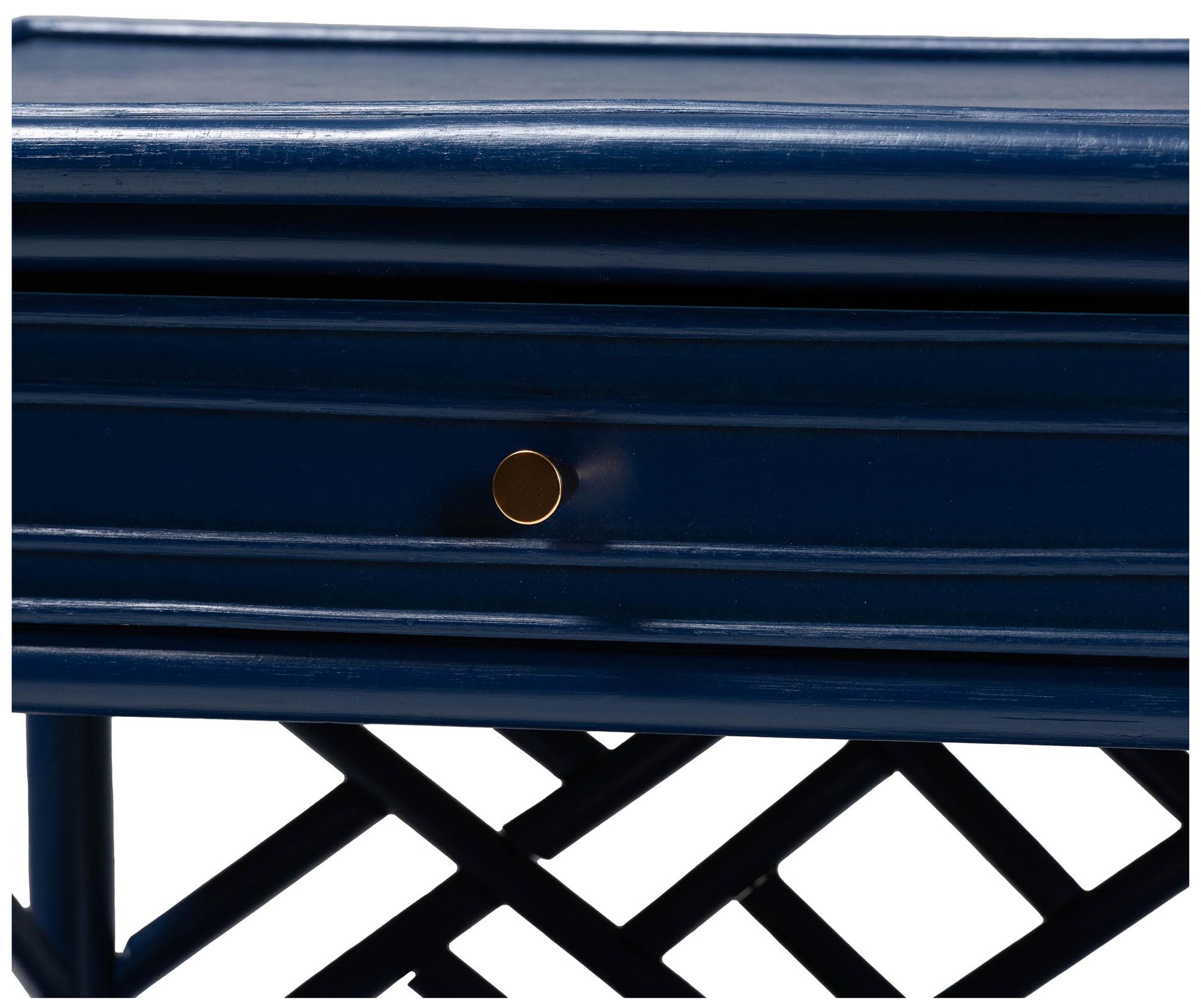 Image 7 bali & pari Tiaret Blue Natural Rattan Nightstand with Drawer and Shelves more views