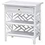 2_bali & pari Tiaret White Natural Rattan Nightstand with Drawer and Shelves