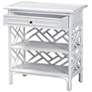 3_bali & pari Tiaret White Natural Rattan Nightstand with Drawer and Shelves more views