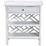 4_bali & pari Tiaret White Natural Rattan Nightstand with Drawer and Shelves more views