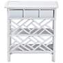 6_bali & pari Tiaret White Natural Rattan Nightstand with Drawer and Shelves more views