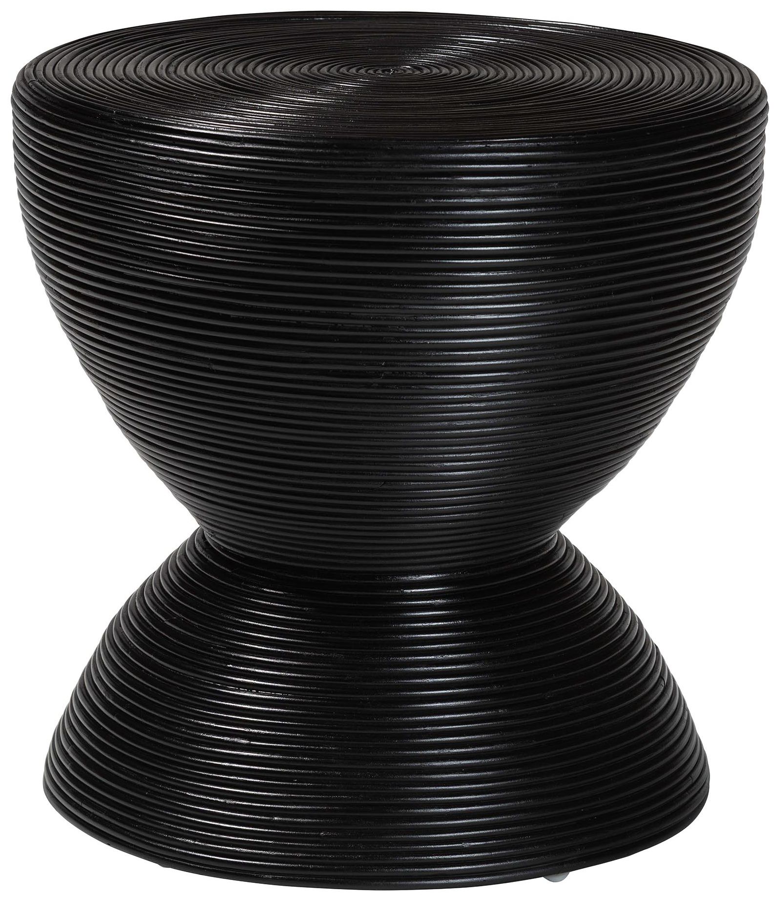 Image 2 bali & pari Tokyo Black Laminated Natural Rattan Side Table