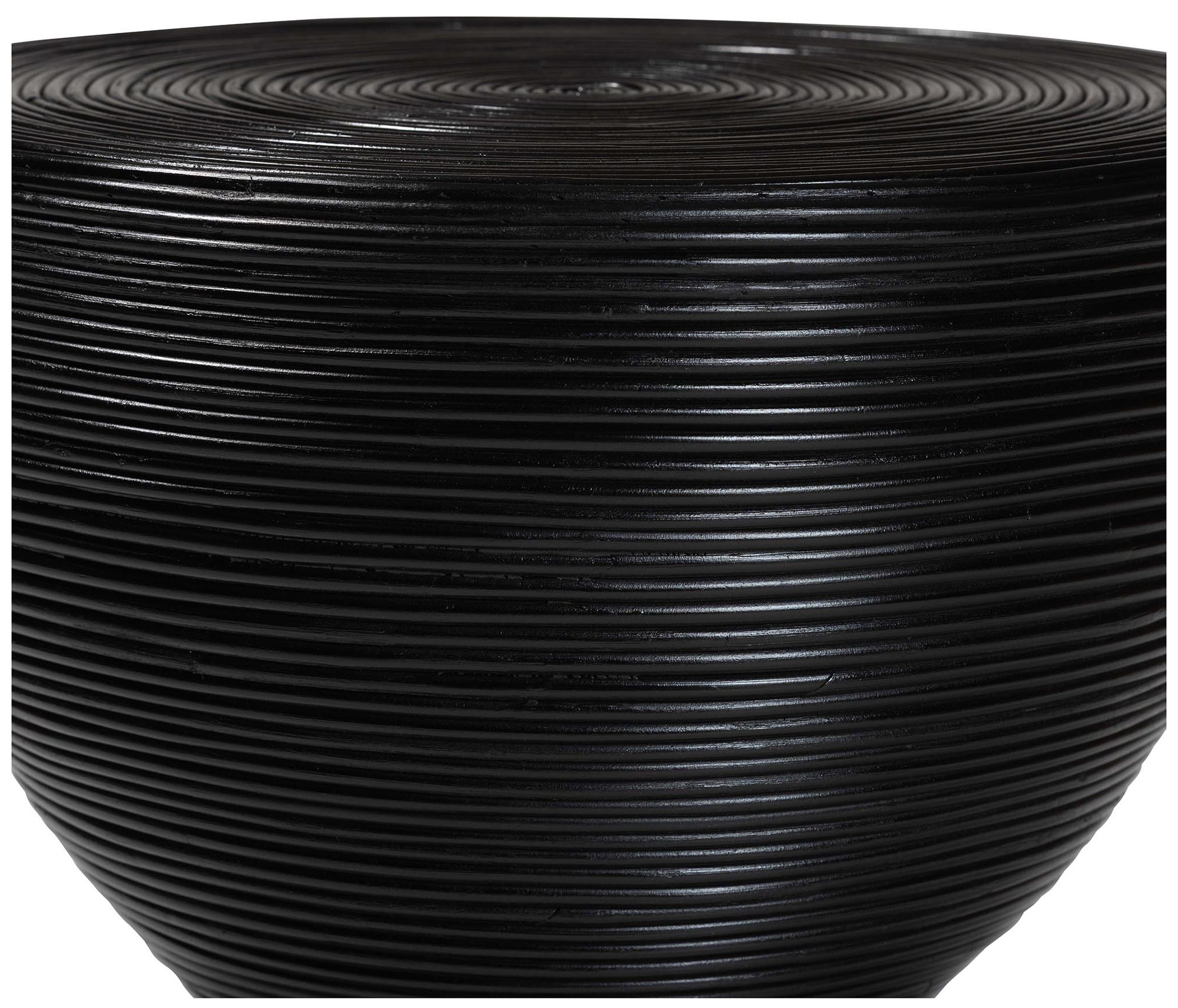 Image 4 bali & pari Tokyo Black Laminated Natural Rattan Side Table more views