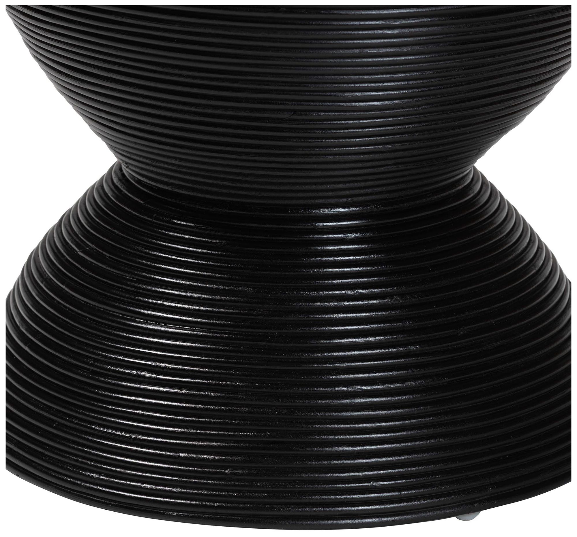 Image 5 bali & pari Tokyo Black Laminated Natural Rattan Side Table more views