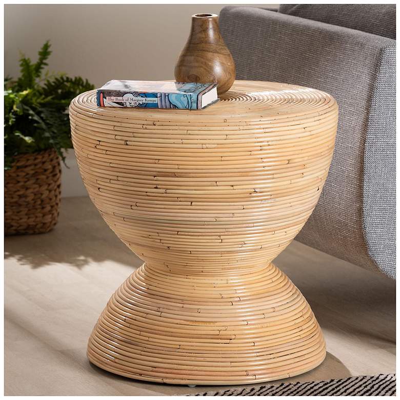 Image 3 bali & pari Tokyo Natural Laminated Natural Rattan Side Table more views