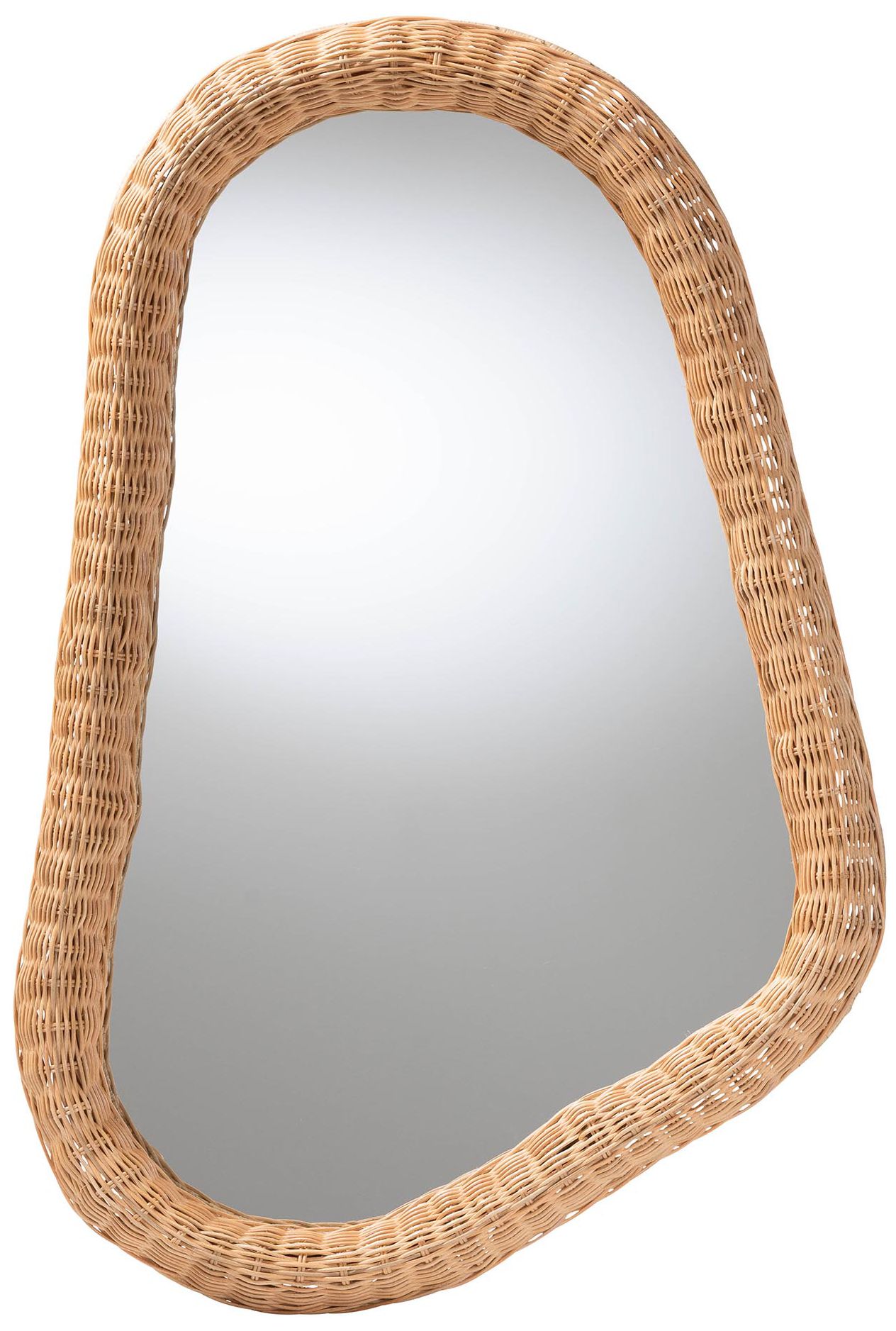 Image 2 bali & pari Ulrica Natural Rattan Wall Mirro, Irregular Shape Accent Mirror