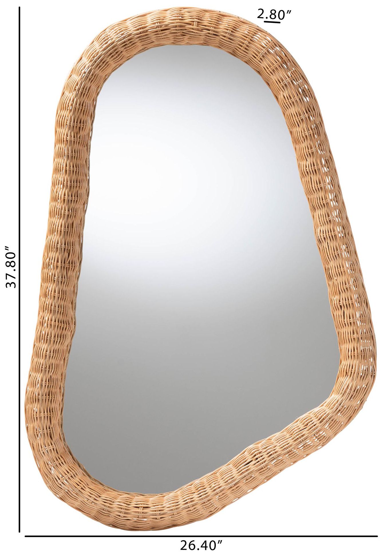 Image 4 bali & pari Ulrica Natural Rattan Wall Mirro, Irregular Shape Accent Mirror more views