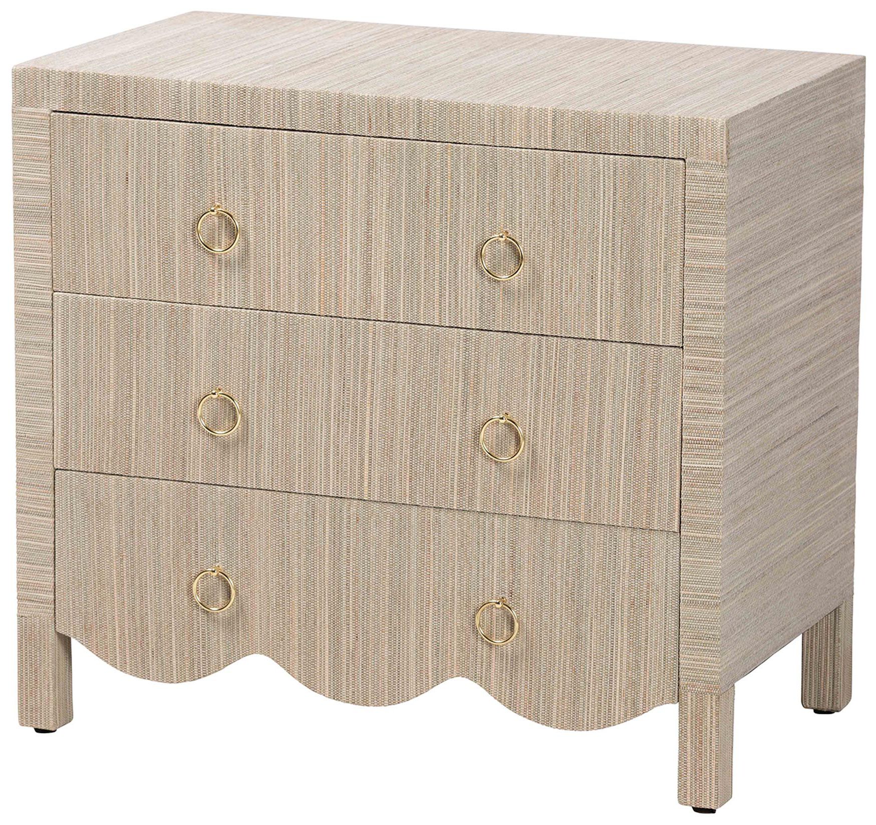 Thumbnail2 of bali & pari Umika Grasscloth Nightstand - 3 Drawer Accent Chest