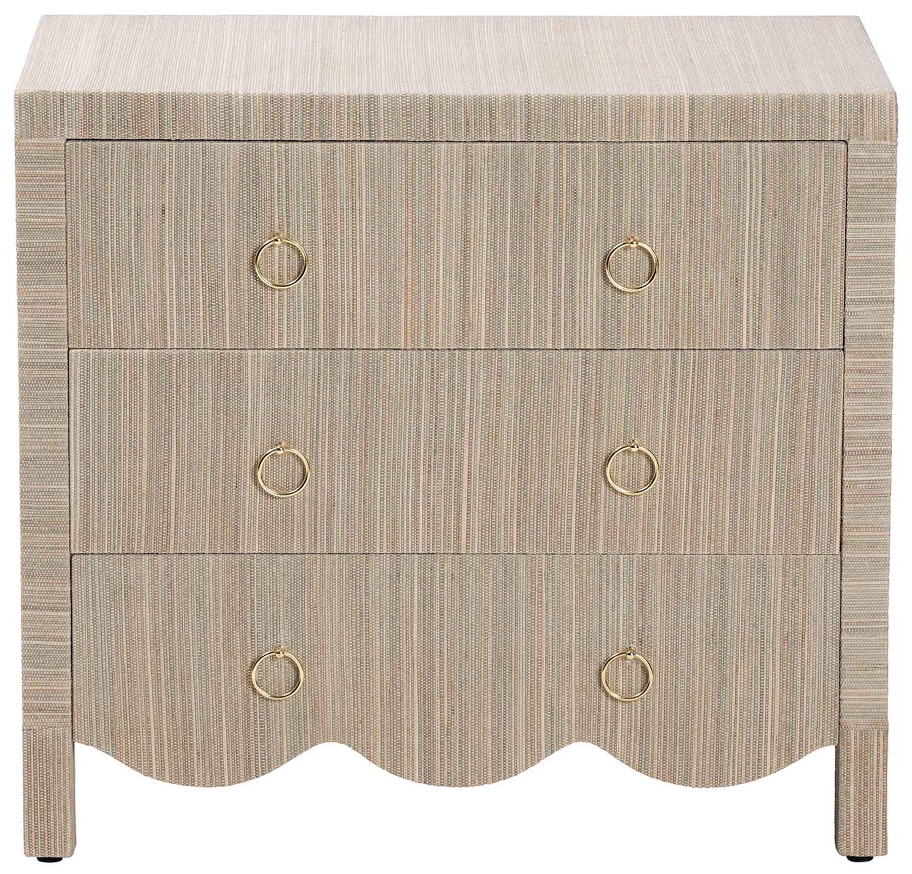Thumbnail4 of bali & pari Umika Grasscloth Nightstand - 3 Drawer Accent Chest more views